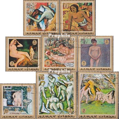 Ajman 817A-824A (Complete.Issue.) fine Used/Cancelled 1971 Paintings French Painters (Stamps for Collectors) Painting