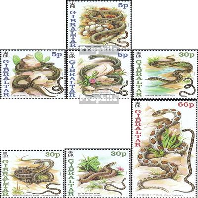 Gibraltar 955-961 (Complete.Issue.) unmounted Mint/Never hinged ** MNH 2001 Snakes (Stamps for Collectors) Amphibians/Reptiles/Dinosaurs