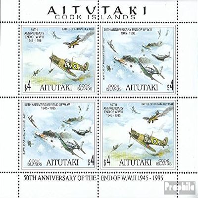 Aitutaki 740-741 Sheetlet (Complete.Issue.) 1995 End Second War (Stamps for Collectors) Military
