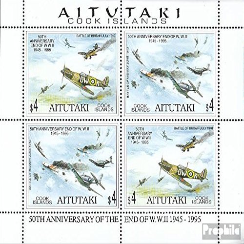 Aitutaki 740-741 Sheetlet (Complete.Issue.) 1995 End Second War (Stamps for Collectors) Military