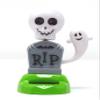 Solar-Powered Dancing Halloween ~ SKULL WITH GHOST AND R.I.P. HEADSTONE view 2