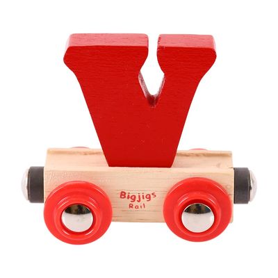 Bigjigs Rail Rail Name Letter V (Dark Red)