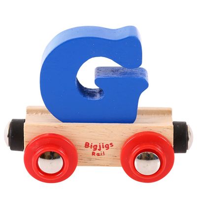 Bigjigs Rail Wooden Rail Name Letter G (Dark Blue) Personalised Wood Railway Carriage