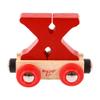 Bigjigs Rail Wooden Rail Name Letter X (Dark Red) Personalised Wood Railway Carriage view 1
