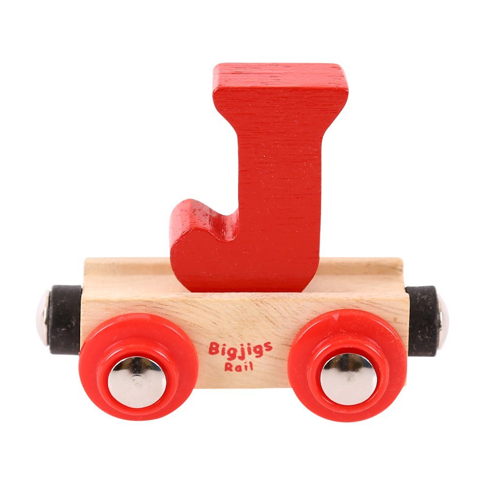 Bigjigs Rail Rail Name Letter J (Dark Red)