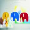 Elephant Party Black Hanging Nursery Mobile - 25 Inches Plastic - Handmade in Denmark by Flensted view 2