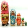 Snowman Russian Nesting Stacking Doll Hand Painted 5 Piece Set 4 inch Tall view 2