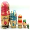 Snowman Russian Nesting Stacking Doll Hand Painted 5 Piece Set 4 inch Tall view 3