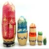 Snowman Russian Nesting Stacking Doll Hand Painted 5 Piece Set 4 inch Tall view 4