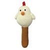 Cheengoo Organic Crocheted White Hen Stick Rattle view 1