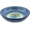 Polmedia Polish Pottery Bowl 13-inch UNIKAT - Baby's Breath Butterfly Pattern Handmade in Boleslawiec Poland by Ceramika Artystyczna + Certificate of Authenticity view 1