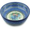 Polmedia Polish Pottery Bowl 13-inch UNIKAT - Baby's Breath Butterfly Pattern Handmade in Boleslawiec Poland by Ceramika Artystyczna + Certificate of Authenticity view 4