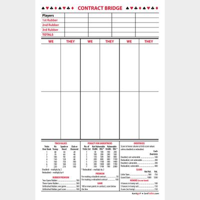 Contract Bridge Score Pads, Large Size (5 pads, 50 sheets each) Enjoy the original! Proudly made in the USA.