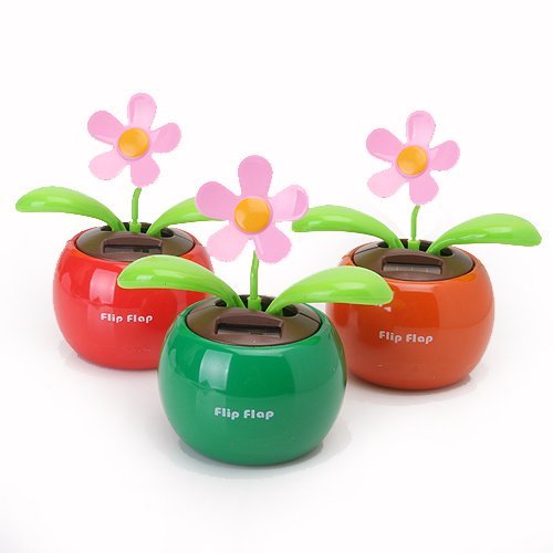 Green Flip Swing Flap Solar Powered Flower Car Toy Gift by 24/7 store