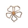 14kt Yellow Gold Five Pedal Flower Medal with 3mm November Yellow Crystal 1 x 1 inches view 1