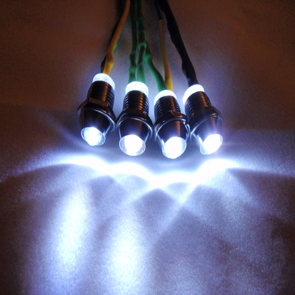 4 LED Value RCL Edition RC LED Light Kit, 4 x 5mm Super Bright White - Premium Quality - Made in USA