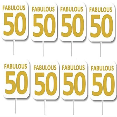 12pack Fabulous 50 (50th) Birthday Cupcake Decoration Picks