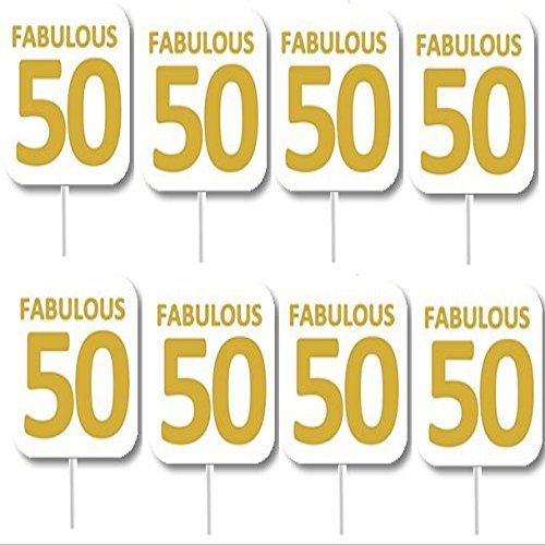 12pack Fabulous 50 (50th) Birthday Cupcake Decoration Picks
