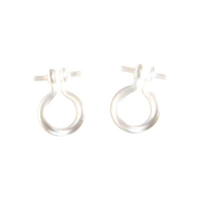 NBK Pins with Resin Earrings 5 Pairs W8 X H10 mm Clear ke190