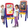 Crayola Qwikflip 2-Sided Kids Easel  360 Rotating Magnetic Whiteboard & Chalkboard  4-in-1 Art Station with Paper Roll & 77 Magnetic Letters  Folds Flat for Storage view 1