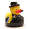 Duckshop Winston Churchill Rubber Duck, Black, Vinyl, Medium, Unisex, Animal, Bath Toy, 7x9x9 cm, Ages 3+ view 1