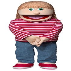 30" Emily, Peach Girl, Professional Performance Puppet with Removable Legs, Full or Half Body