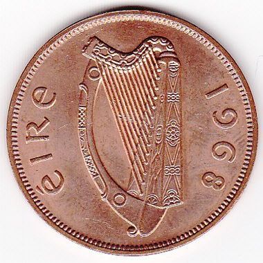 1968 Ireland Penny Coin by eaglecollector83
