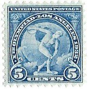 1932 US Postage Stamp 5 Cents 10th Olympiad Los Angeles Scott #719