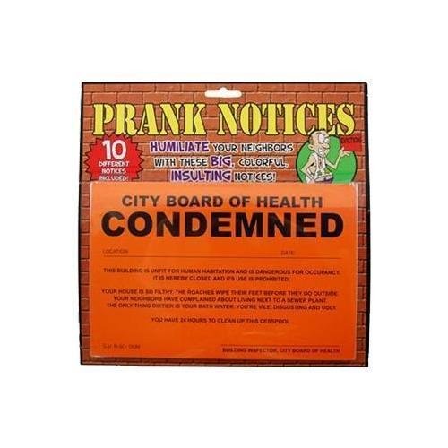 Prank Notices - 10 Pack New