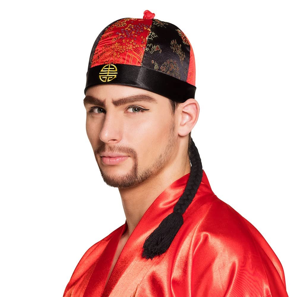 Boland 04219 Hat with Mandarin and Hair Black/Red