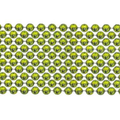 33 inch Round Metallic Lime Green Mardi Gras Beads - 6 Dozen (72 necklaces)