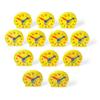 Hand2mind Mini Geared Clock for Teaching and Learning to Tell Time - Analog Learning Clock for Kids and Classrooms (Set of 12), Yellow view 4