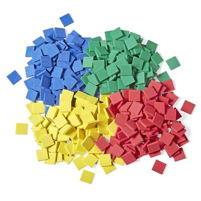 hand2mind Foam Square Color Tiles, Color Sorting, Math Counters for Kids, Counting Manipulatives, Colored Foam Squares, Math Manipulatives, Bingo Chips, Game Tokens, Tiles Learning (Set of 400)