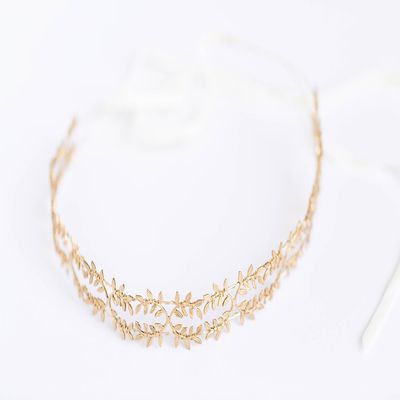 Delicate Fern Leaf Crown - Golden Brass - Headband, Crown, Bridal, Special Occasion Headband