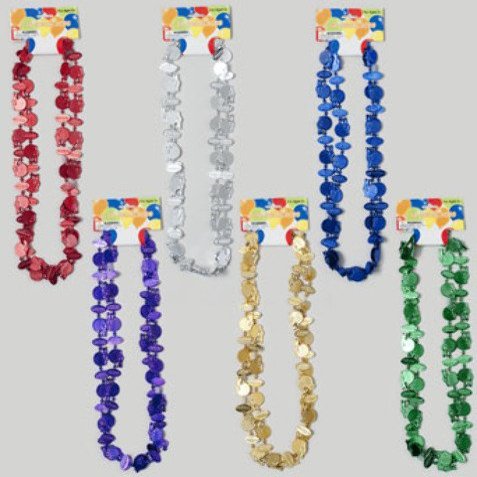 NECKLACE 2CT FOOTBALL THEME 32INL 6AST COLORS, Case Pack of 48