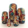 Unique Russian Nesting Dolls Hand Carved Hand Painted 5 Piece Set 7.25" Tall Girl with a Deer view 3