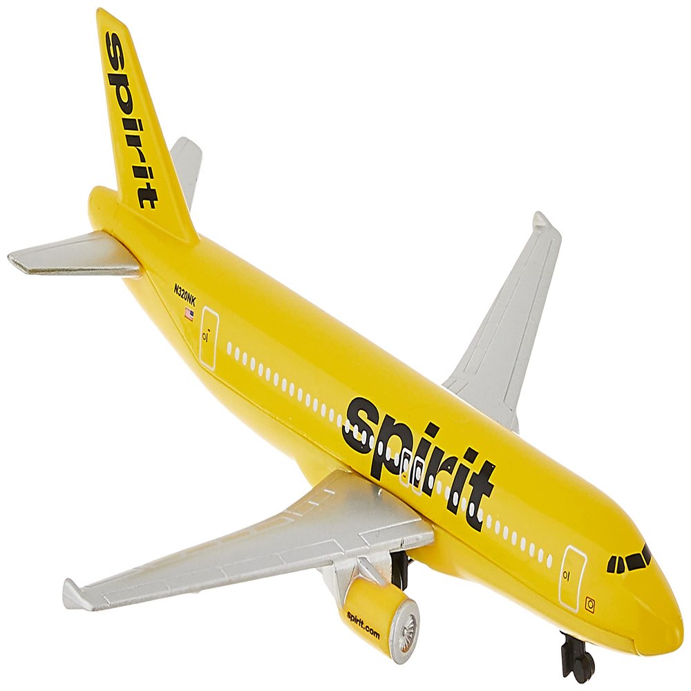 Daron Toy Airplane Spirit Airlines Die-Cast Metal Model Airplane Toy with Plastic Parts for Kids Ages 3+