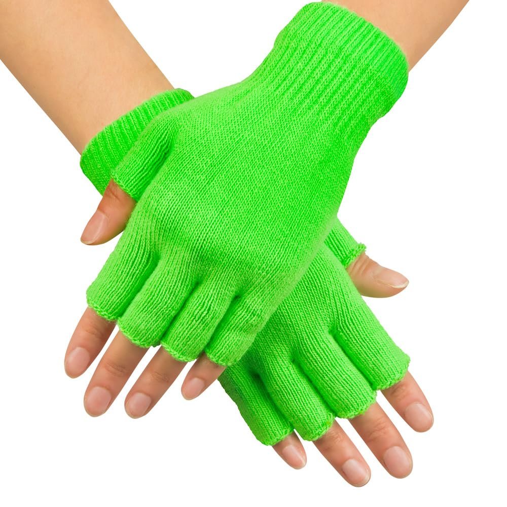 Boland - Fingerless Gloves for Adults, Green, One Size, 01904