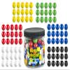 My Toy House Chinese Checkers Glass Marbles. Set of 90, 15 of Each Color. Size 9/16 (14mm), with Practical Container view 1