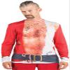Boland 84356 Photo Realistic Shirt Bad Santa Size M, men, multicoloured, M view 1