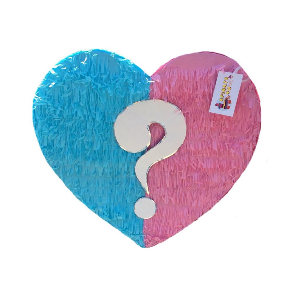 APINATA4U Heart Shaped Gender Reveal Pinata - Valentine's Day Party Decor | What Will Our Valentine Be? | Perfect for Gender Reveal Celebrations, Baby Showers & Romantic Events!