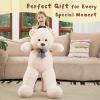 MorisMos Giant White Teddy Bear 4 Feet, Cute 47inch Stuffed Animal Big Teddy Bear Plush, Classic Girlfriend Boyfriend Gift, Birthday, Party Favor view 4