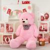 MorisMos Pink Giant Teddy Bear 4 Feet, Lovely 47inch Classic Stuffed Animals Plush, Daughter Girlfriend Birthday Gift for Lover, Party Favor view 2