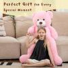 MorisMos Pink Giant Teddy Bear 4 Feet, Lovely 47inch Classic Stuffed Animals Plush, Daughter Girlfriend Birthday Gift for Lover, Party Favor view 3