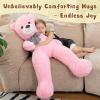 MorisMos Pink Giant Teddy Bear 4 Feet, Lovely 47inch Classic Stuffed Animals Plush, Daughter Girlfriend Birthday Gift for Lover, Party Favor view 4