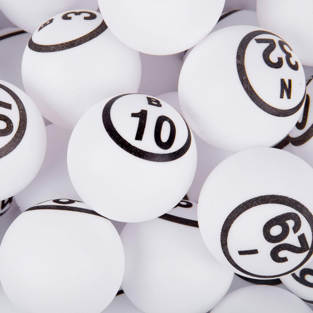 MR CHIPS Professional Bingo Balls 1.5" (38mm), White Single Number, Ping Pong Style Replacement Balls for Manual Bingo Cages & Blower Machines