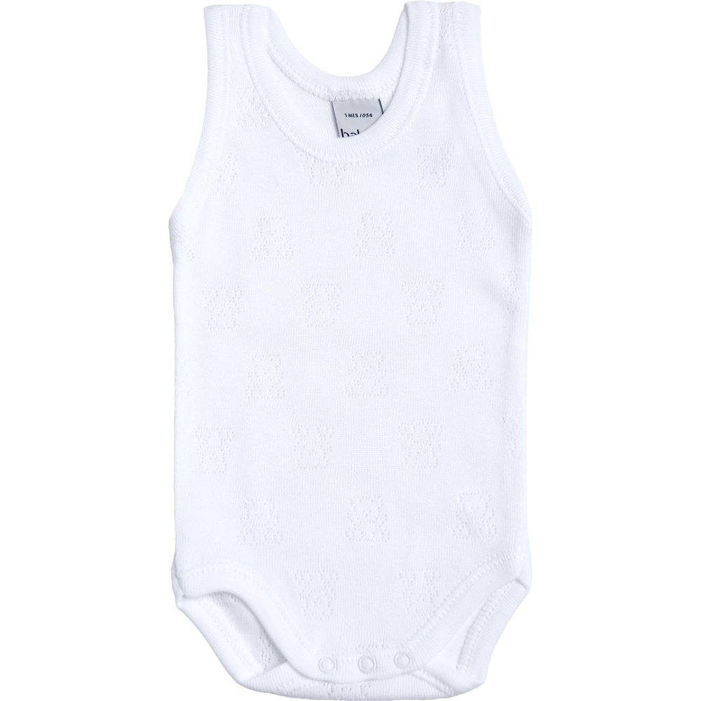 babidu babidoxu Sleeveless Body, Teddy Bear Pattern Openwork Knit Under Wear 1115 White