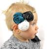 My Lello Satin Fabric Rose Flower Trio on Skinny Headband Infant-Toddler-Girls-Women - black/gray/white view 2