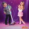 Little Pretender Kids Karaoke Machine with 2 Microphones and Adjustable Stand,AUX Port, Music Sing Along with Flashing Stage Lights and Pedals for Fun Musical Effects view 4