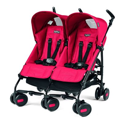 Peg Perego Pliko Mini Twin Baby Stroller, Mod Red